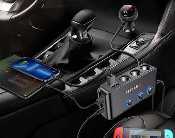 РОЗЕТКА ПРИЖИГАЛА РАСПРЕДЕЛИТЕЛЬ FEEGAR 12-24В 10А