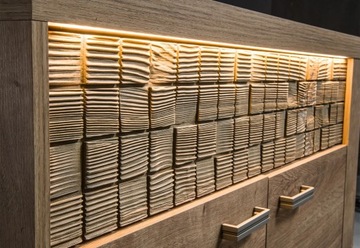 Шкаф-витрина в стиле бохо NATURAL N-4 Клетчатый