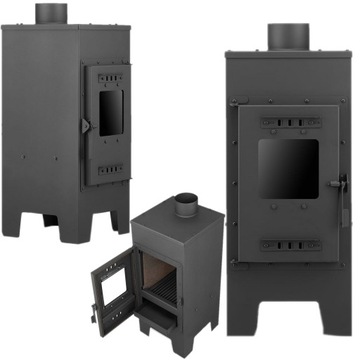 PREMIUM Piec kominek PIECYK szamotowy stalowy 9,5KW 90M2 50kg ECO TECHNOLO