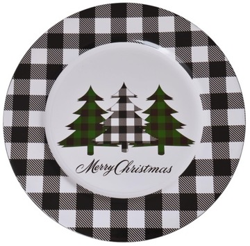 PODTALERZ ŚWIĄTECZNY Z CHOINKAMI TACA PODSTAWKA