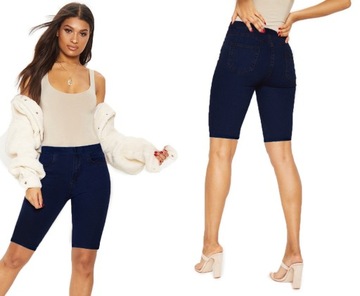 SPODENKI rybaczki KRÓTKIE jeans GRANAT 9761 S/M