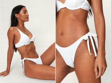 K024D28 Boohoo DÓŁ OD BIKINI STRÓJ FIGI BIAŁY