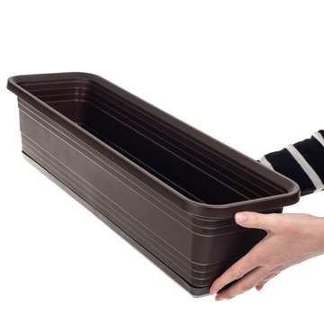 БАЛКОННЫЙ ЦВЕТОЧНЫЙ ГОРШОК ЦВЕТОЧНЫЙ ГОРШОК 60см + ПОДСТАВКА MOKKA