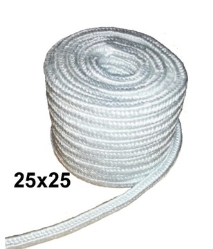 Sznur pieca Szczeliwo szklane kotła 25x25mm 1mb wysokotemperaturowy 550*C