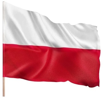 FLAGA POLSKI NARODOWA DRUK PREMIUM 112X70 CM PRODUCENT TUNEL NA KIJ TRZONEK