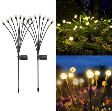 2SZT SOLARNE LAMPY OGRODOWE 10 LED KULEK