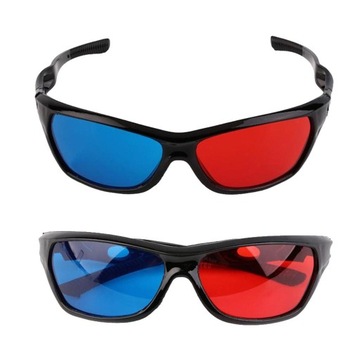 2x ulepszone okulary 3D czarne dla