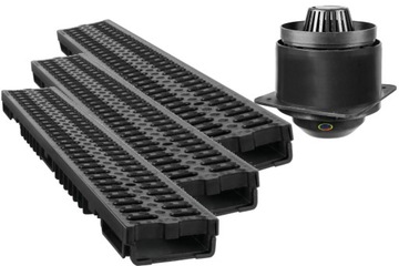 KOMPLET ODWODNIENIE LINIOWE Korytko 3m + Akcesoria