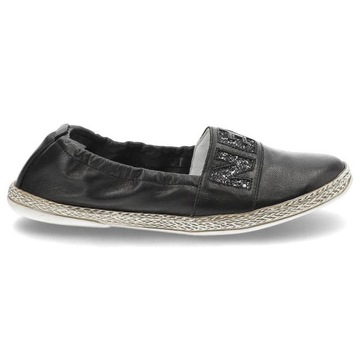 Czarne Espadryle Lemar Wygodne Buty Damskie