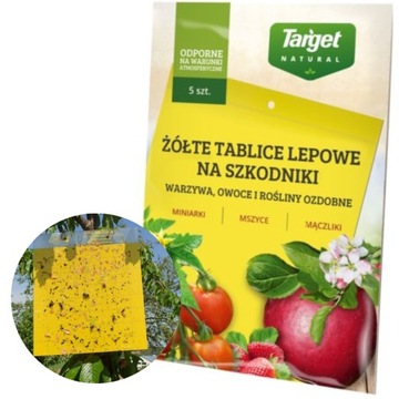 TABLICE LEPOWE ŻÓŁTE LEP NA ZIEMIÓRKI MSZYCE MĄCZLIKI 5szt TARGET