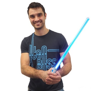 PODWÓJNY MIECZ ŚWIETLNY ŚWIECĄCY 2 MIECZE DŁUGI 110CM LED GWIEZDNE WOJNY