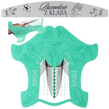 Yoshi Szablon Do Przedłużania Paznokci papierowe formy 100szt + PILNIK