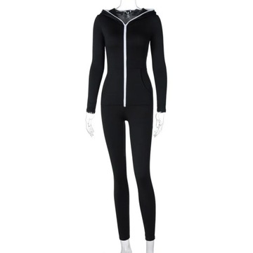 Sibybo Autumn Winter Hoodie Jumpsuit Romper Women