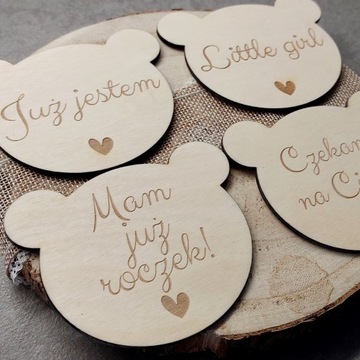 ДЕРЕВЯННЫЕ ТАРЕЛКИ С МЕСЯЦАМИ ДЛЯ ДЕТСКИХ ФОТОГРАФИЙ МИШКА ТЕДДИ ГОЛОВКА МЕДВЕДЯ