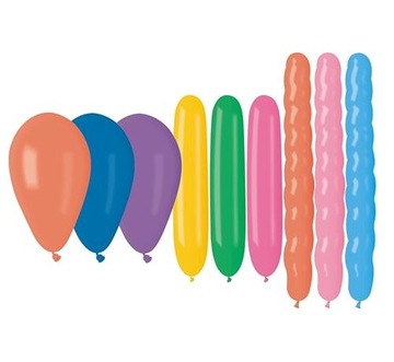 BALONY PREMIUM RÓŻNE KOLOROWE KSZTAŁTY ZESTAW