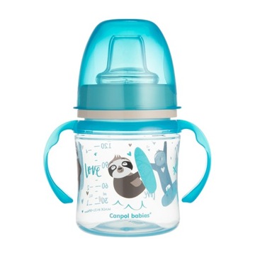 CANPOL KUBEK TRENINGOWY Z USTNIKIEM SILIKONOWYM 120ML DLA DZIECI 6M+