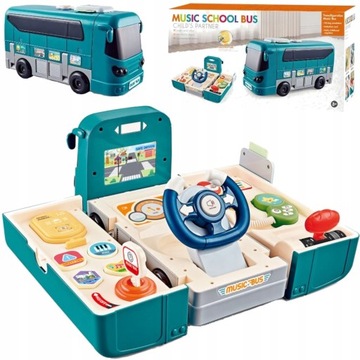 INTERAKTYWNY EDUKACYJNY SYMULATOR JAZDY AUTOBUS ROZKŁADANY INDUKCJA BUS 2W1
