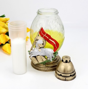 Свеча пасхальная, среднее ЯЙЦО с ЯГНЕНКОМ, желтая