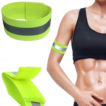 OPASKA ODBLASKOWA ELASTYCZNA RĘKĘ RAMIĘ ŻÓŁTA