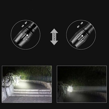 МОЩНЫЙ CREE T6 ZOOM ВОЕННЫЙ СВЕТОДИОДНЫЙ ТАКТИЧЕСКИЙ ФОНАРЬ