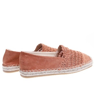 Karmelowe ażurowe balerinki espadryle damskie 15738 39