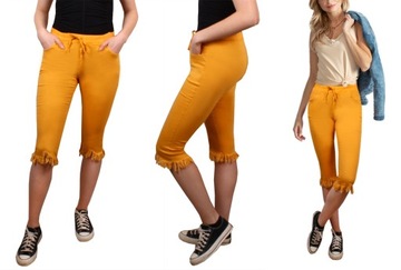 SPODENKI krótkie RYBACZKI jeans żółty E118 36/38