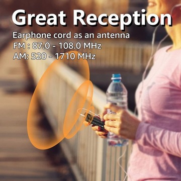 Портативная радиостанция AMFM Retekess TR107 с наушниками