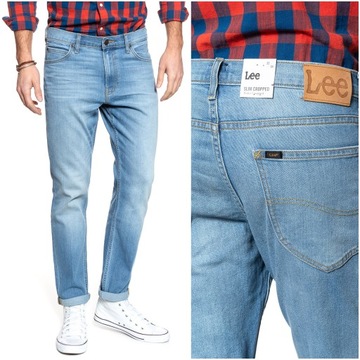 Męskie spodnie jeansowe dopasowane Lee RIDER CROPPED W30 L32
