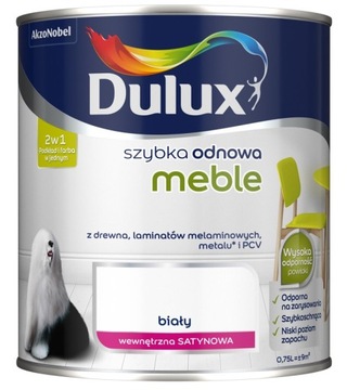 FARBA DULUX SZYBKA ODNOWA meble, biała, 750ml