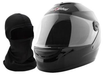 KASK ZAMKNIĘTY INTEGRALNY PEŁNY MOTOR SKUTER S + KOMINIARKA czarny połysk