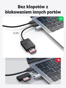 Устройство чтения карт Micro SD UGREEN USB 3.0 SD/TF