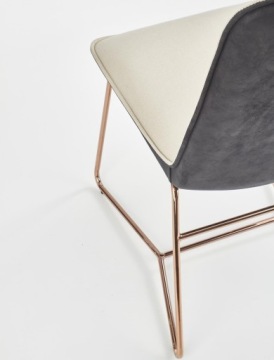 KRZESŁO K390 KREMOWE / POPIEL / ZŁOTA STAL HALMAR