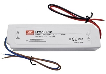Zasilacz LED LPV-100-12 MEANWELL 12V 102W IP67 GW2