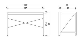 Складной письменный стол Quick черный/орех, лофт