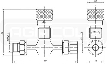 дроссель VRFB 90 M22x1,5 30л/мин 350бар OM