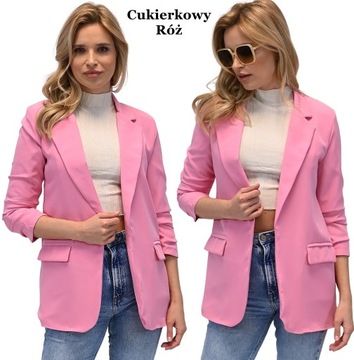 Куртка женская, свободный жакет, розовый, XL/42