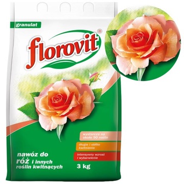 Nawóz do RÓŻ RÓŻY do Krzewów KWITNĄCYCH 3kg FLOROVIT WIELOSKŁADNIKOWY