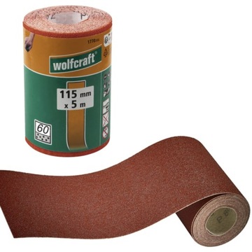 Papier ścierny w rolce na rzep 60 115mm 4m 115x4 Wolfcraft