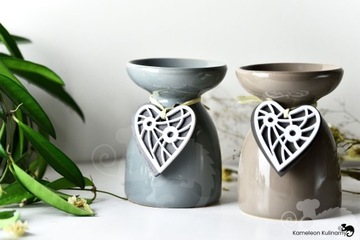 КАМИН КЕРАМИЧЕСКИЙ для эфирных масел, ароматических восков, СЕРДЦЕ КОРИЧНЕВЫЙ КОРИЧНЕВЫЙ