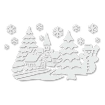 NAKLEJKI na okno KOŚCIÓŁ choinki ŚNIEŻYNKI bałwan