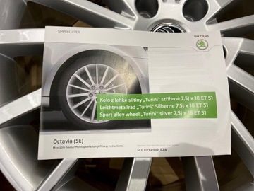 Оригинальные диски 18 5x112 SKODA Octavia II III IV