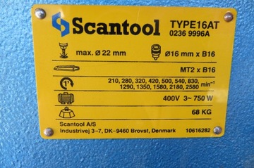 SCANTOOL 16A/F СВЕРЛИЛЬНЫЙ СТАНОК С КОЛОННЫМ НАСТОЛОМ