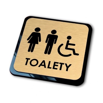 złota tabliczka informacyjna grawer WC wspólna