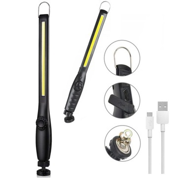 LATARKA LAMPA ROBOCZA Z MAGNESEM AKUMULATOR 3600mA