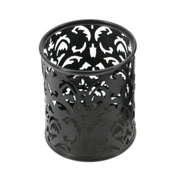 2 SZT. METALOWY POJEMNIK NA DŁUGOPISY POJEMNIK ORGANIZATOR W POJEMNIKU (CZARNY)