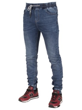 Spodnie męskie jogger jeans W:39 100 CM granat