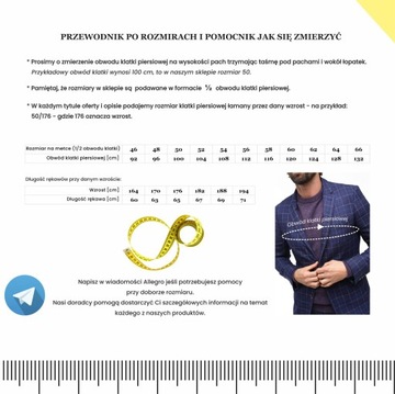 Marynarka męska w kratę do biura roz.56/182