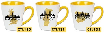 Желтая кружка латте Маленькие города мира Модель БАРСЕЛОНА