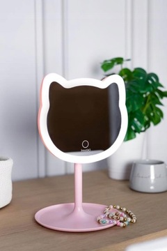 Косметическое зеркало InnoGIO GIOperfect Pink Cat со светодиодной подсветкой