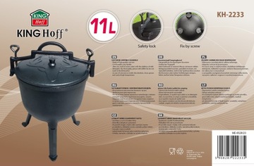 KOCIOŁEK ŻELIWNY 11 L GARNEK Myśliwski Węgierski na Pieczonki OGNISKO GRILL